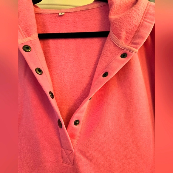 Oversized Hooded Sweatshirt, Rose Pink, Large - Picture 3 of 10